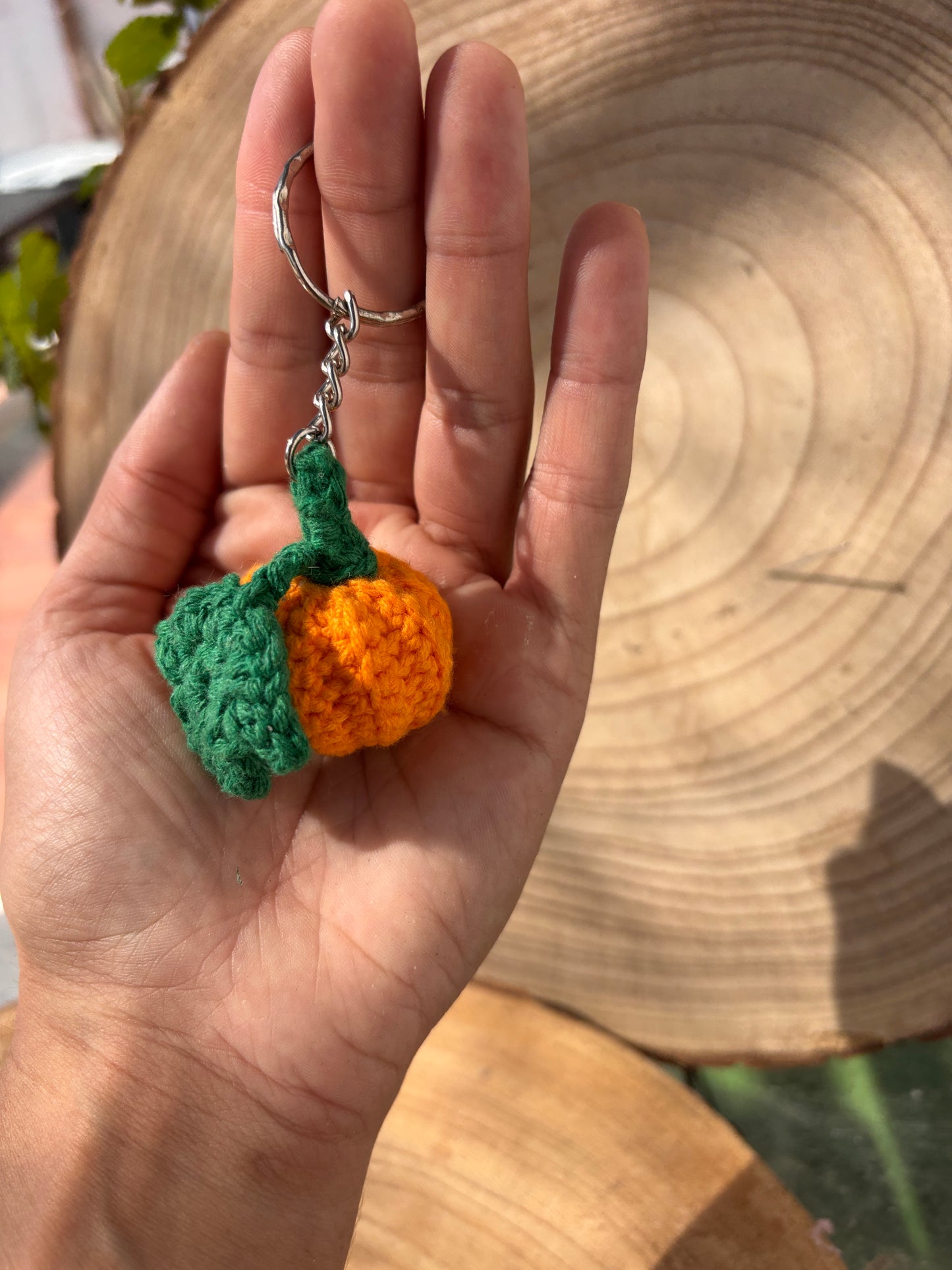Crochet Pumpkin Keychain