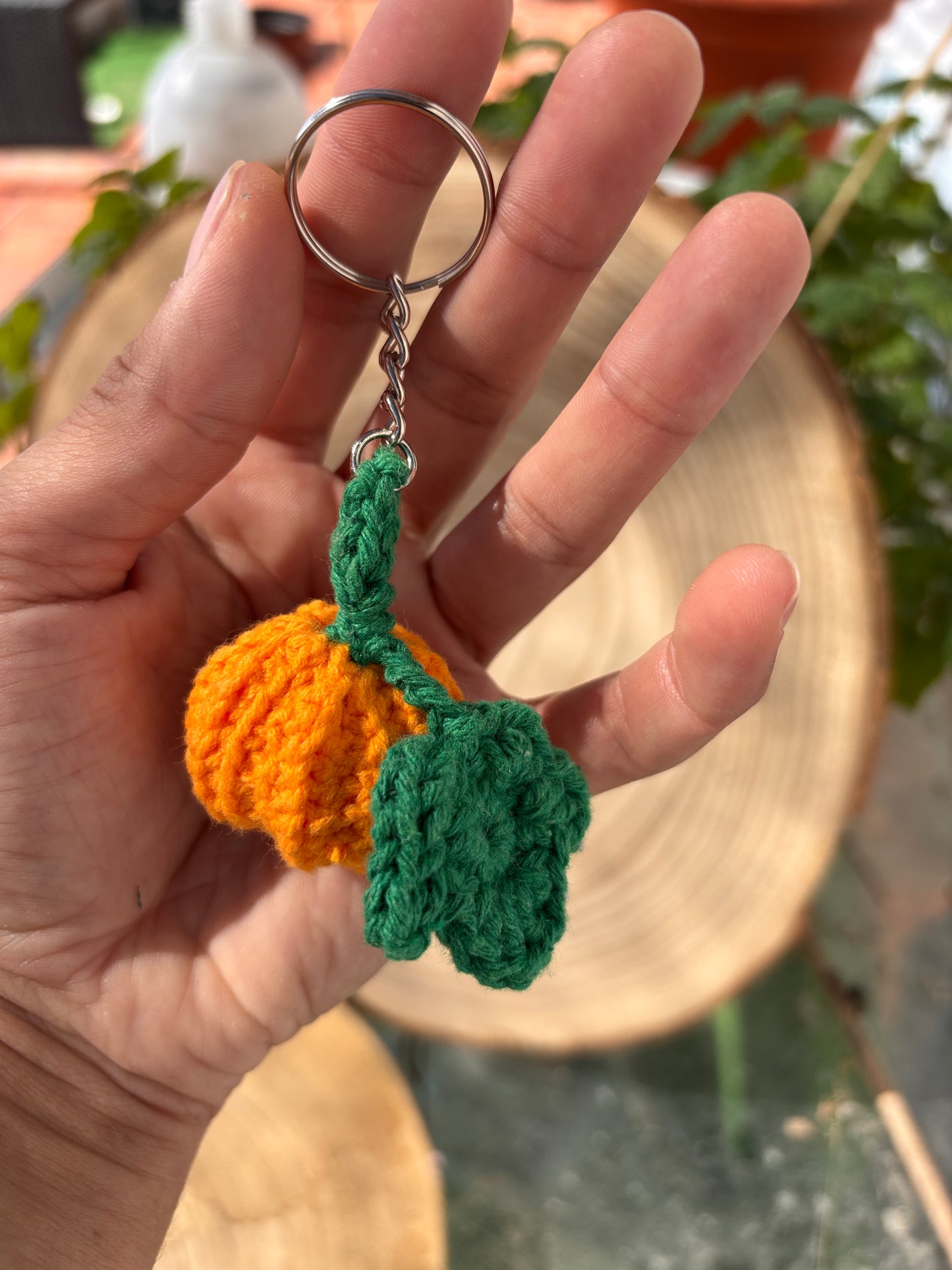 Crochet Pumpkin Keychain