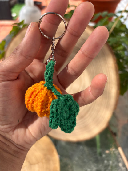 Crochet Pumpkin Keychain
