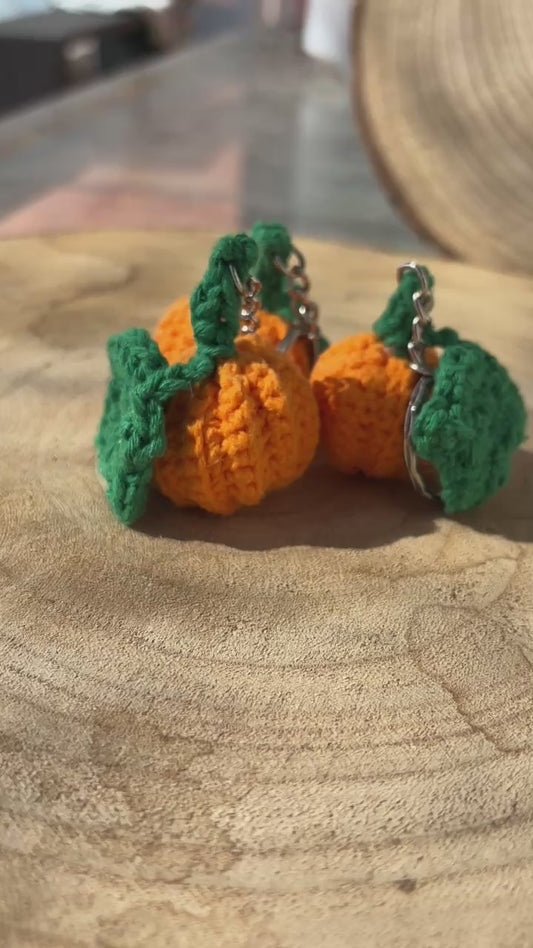 Crochet Pumpkin Keychain
